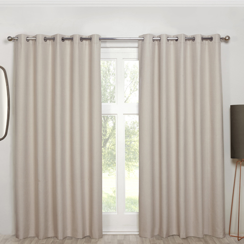 Cosmos (Blackout) Eyelet, Natural - Ready Made Curtains - Image 3
